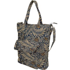 Brown Vintage Background Vintage Floral Pattern, Brown Shoulder Tote Bag by nateshop