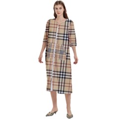 Burberry, Checker, Clothes, Fashion, Pattern Women s Cotton 3/4 Sleeve Night Gown by nateshop