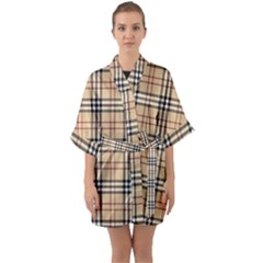 Burberry, Checker, Clothes, Fashion, Pattern Half Sleeve Satin Kimono  by nateshop