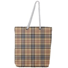 Burberry, Checker, Clothes, Fashion, Pattern Full Print Rope Handle Tote (large) by nateshop