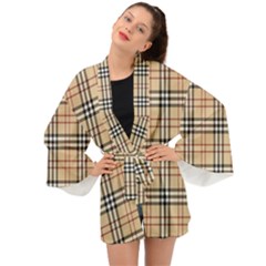 Burberry, Checker, Clothes, Fashion, Pattern Long Sleeve Kimono by nateshop