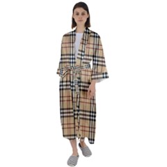 Burberry, Checker, Clothes, Fashion, Pattern Maxi Satin Kimono by nateshop