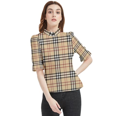 Burberry, Checker, Clothes, Fashion, Pattern Frill Neck Blouse by nateshop