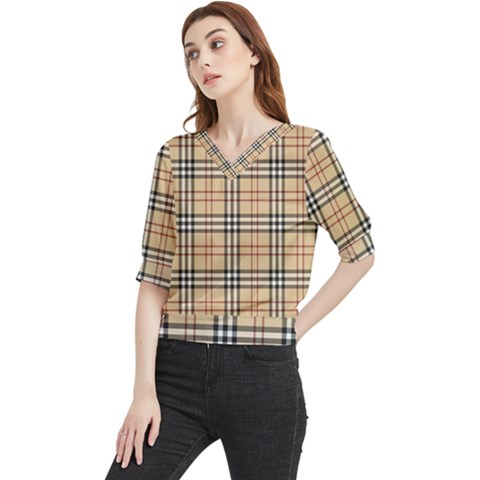 Burberry, Checker, Clothes, Fashion, Pattern Quarter Sleeve Blouse by nateshop