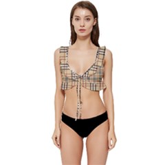 Burberry, Checker, Clothes, Fashion, Pattern Low Cut Ruffle Edge Bikini Top by nateshop