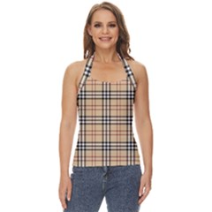 Burberry, Checker, Clothes, Fashion, Pattern Basic Halter Top by nateshop