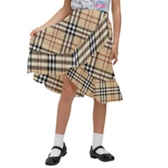 Burberry, Checker, Clothes, Fashion, Pattern Kids  Ruffle Flared Wrap Midi Skirt by nateshop