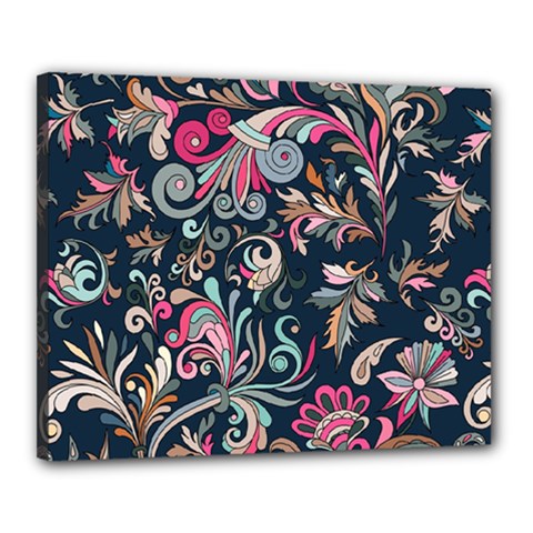 Coorful Flowers Pattern Floral Patterns Canvas 20  X 16  (stretched) by nateshop