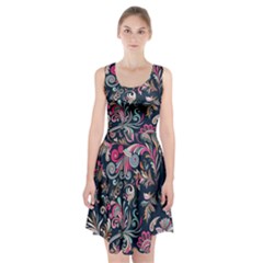 Coorful Flowers Pattern Floral Patterns Racerback Midi Dress