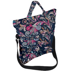 Coorful Flowers Pattern Floral Patterns Fold Over Handle Tote Bag by nateshop