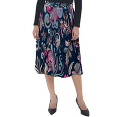 Coorful Flowers Pattern Floral Patterns Classic Velour Midi Skirt 