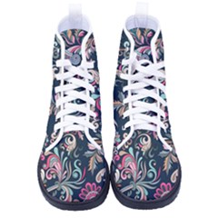 Coorful Flowers Pattern Floral Patterns Men s High-top Canvas Sneakers by nateshop