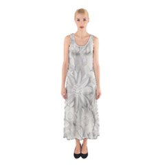 Damask, Desenho, Flowers, Gris Sleeveless Maxi Dress by nateshop