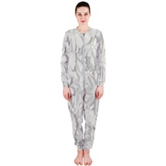 Damask, Desenho, Flowers, Gris Onepiece Jumpsuit (ladies) by nateshop