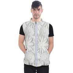 Damask, Desenho, Flowers, Gris Men s Puffer Vest by nateshop