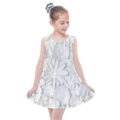 Damask, Desenho, Flowers, Gris Kids  Summer Dress by nateshop