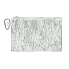 Damask, Desenho, Flowers, Gris Canvas Cosmetic Bag (large) by nateshop