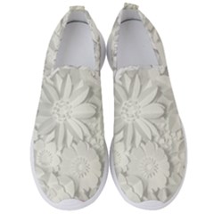 Damask, Desenho, Flowers, Gris Men s Slip On Sneakers by nateshop