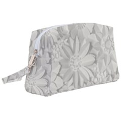 Damask, Desenho, Flowers, Gris Wristlet Pouch Bag (large) by nateshop