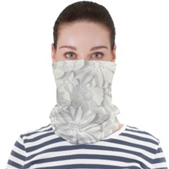 Damask, Desenho, Flowers, Gris Face Seamless Bandana (adult)