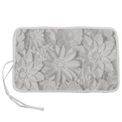 Damask, Desenho, Flowers, Gris Pen Storage Case (l) by nateshop