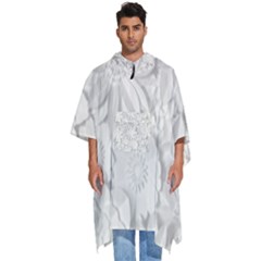 Damask, Desenho, Flowers, Gris Men s Hooded Rain Ponchos by nateshop