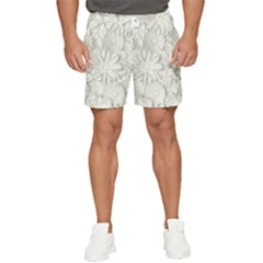 Damask, Desenho, Flowers, Gris Men s Runner Shorts