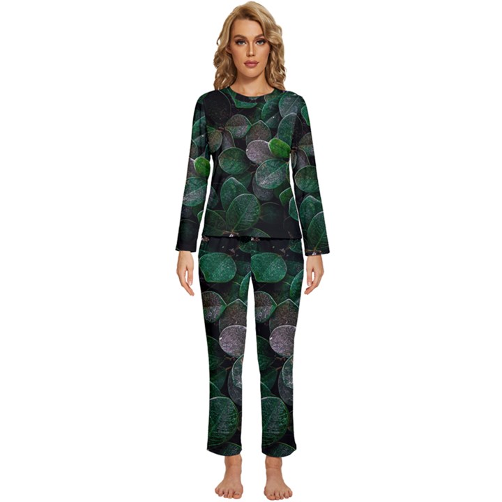 Dark Nature , Nature, Edeg Womens  Long Sleeve Lightweight Pajamas Set