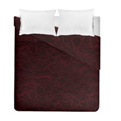 Dark Red Floral Lace, Dark Red, Flowers, Pattern, Romance Duvet Cover Double Side (Full/ Double Size)