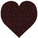 Dark Red Floral Lace, Dark Red, Flowers, Pattern, Romance Wooden Puzzle Heart View1