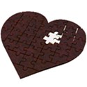 Dark Red Floral Lace, Dark Red, Flowers, Pattern, Romance Wooden Puzzle Heart View2