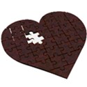 Dark Red Floral Lace, Dark Red, Flowers, Pattern, Romance Wooden Puzzle Heart View3