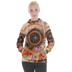 Dreamcatcher, Abstract, Colorful, Colors, Dream, Golden, Vintage Women s Hooded Pullover by nateshop