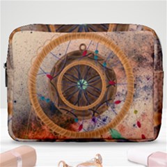 Dreamcatcher, Abstract, Colorful, Colors, Dream, Golden, Vintage Make Up Pouch (large) by nateshop