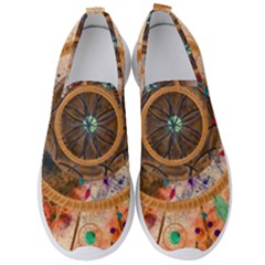 Dreamcatcher, Abstract, Colorful, Colors, Dream, Golden, Vintage Men s Slip On Sneakers by nateshop