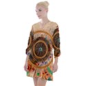 Dreamcatcher, Abstract, Colorful, Colors, Dream, Golden, Vintage Open Neck Shift Dress View1