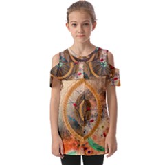 Dreamcatcher, Abstract, Colorful, Colors, Dream, Golden, Vintage Fold Over Open Sleeve Top by nateshop