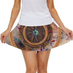 Dreamcatcher, Abstract, Colorful, Colors, Dream, Golden, Vintage Women s Skort by nateshop