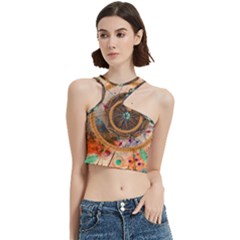 Dreamcatcher, Abstract, Colorful, Colors, Dream, Golden, Vintage Cut Out Top by nateshop