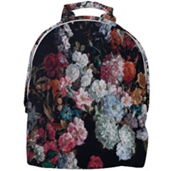 Floral Pattern, Red, Floral Print, E, Dark, Flowers Mini Full Print Backpack by nateshop