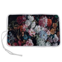 Floral Pattern, Red, Floral Print, E, Dark, Flowers Pen Storage Case (l)