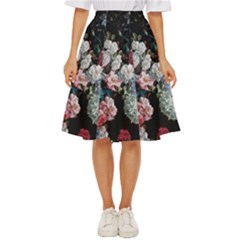 Floral Pattern, Red, Floral Print, E, Dark, Flowers Classic Short Skirt