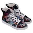 Floral Pattern, Red, Floral Print, E, Dark, Flowers Women s Hi-Top Skate Sneakers View3