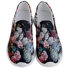 Floral Pattern, Red, Floral Print, E, Dark, Flowers Men s Lightweight Slip Ons by nateshop