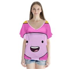 Adventure Time Princess Bubblegum V-neck Flutter Sleeve Top