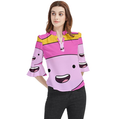 Adventure Time Princess Bubblegum Loose Horn Sleeve Chiffon Blouse by Sarkoni