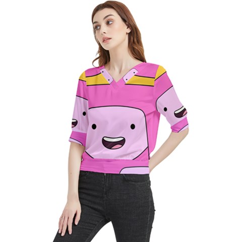 Adventure Time Princess Bubblegum Quarter Sleeve Blouse by Sarkoni