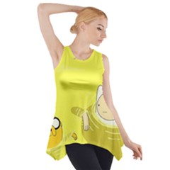 Adventure Time Jake The Dog Finn The Human Artwork Yellow Side Drop Tank Tunic