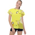 Adventure Time Jake The Dog Finn The Human Artwork Yellow Ruffle Collar Chiffon Blouse View1