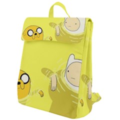 Adventure Time Jake The Dog Finn The Human Artwork Yellow Flap Top Backpack